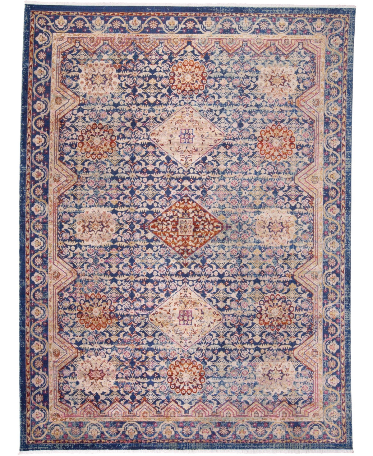 Closeout! Feizy Amelie R3878 7'8in x 9'7in Area Rug - Navy