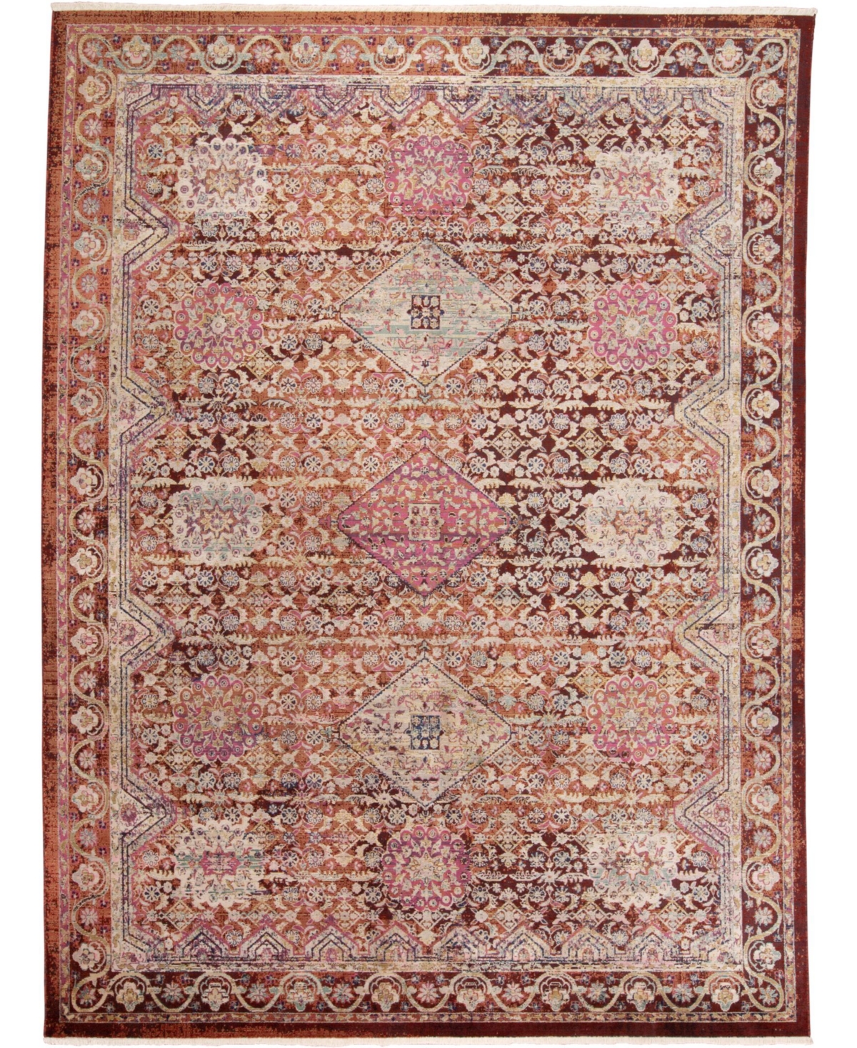 Closeout! Feizy Amelie R3878 7'8in x 9'7in Area Rug - Rust