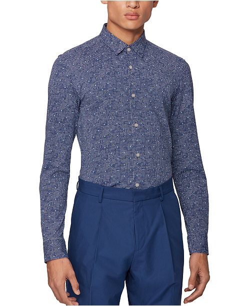 Hugo Boss Boss Men S Ronni F Dark Blue Shirt Reviews Casual Button Down Shirts Men Macy S