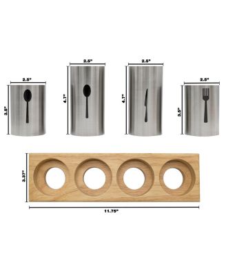 Stainless Steel Flatware Organizer Caddy with Base