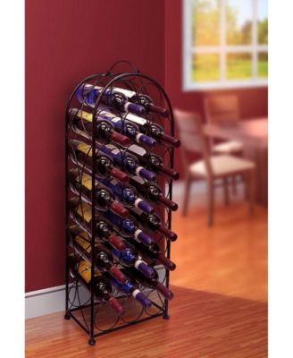 23-Bottle Bordeaux Chateau Wine Rack - Elegant Storage, Timeless Style, Optimal Freshness for Your Wine Collection (Black)
