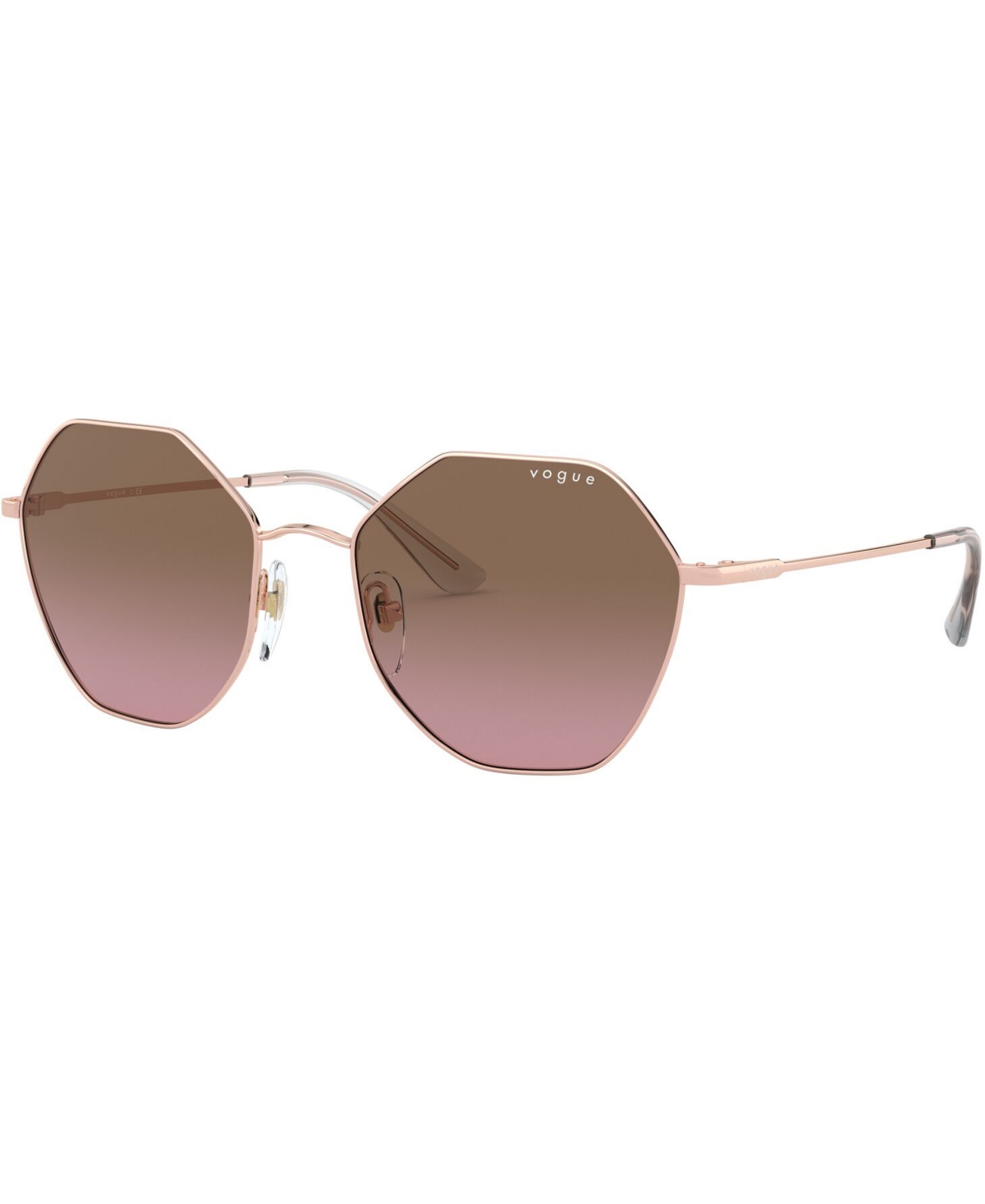 Vogue Eyewear Sunglasses In Rose Gold,pink Gradient Brown