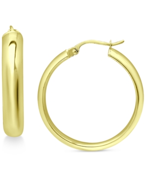 image of Giani Bernini Medium Polished Hoop Earrings in 18K Gold-Plated Sterling Silver, 1-3/8