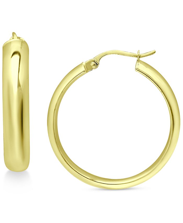 Giani Bernini - Medium Polished Hoop Earrings in 18K Gold-Plated Sterling Silver, 1-3/8"