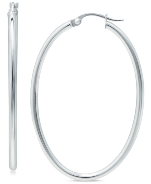 image of Giani Bernini Medium Skinny Hoop Earrings in 18K Gold-Plated Sterling Silver, or Sterling Silver, 1-1/8