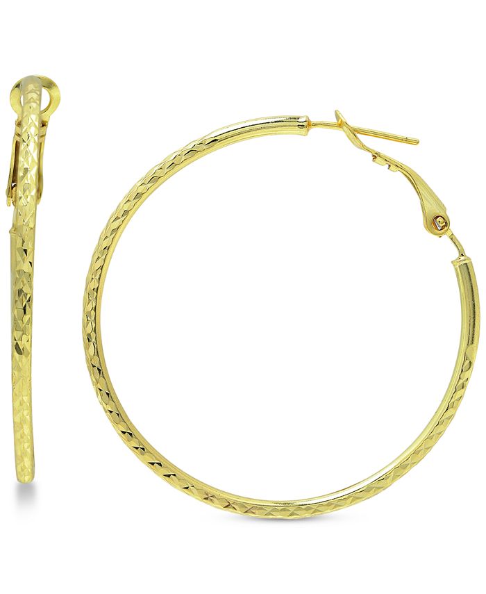 Giani Bernini - Medium Twist Hoop Earrings in Sterling Silver or 18k Gold Plate Over Sterling Silver, 40mm