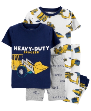 image of Carter-s Toddler Boys 4-Pc. Heavy Duty Snoozer Cotton Pajamas Set