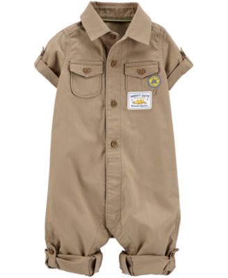 Carter s Baby Boys Cotton Khaki Jumpsuit Macy s