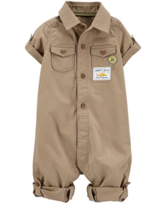 Carter s Baby Boys Cotton Khaki Jumpsuit Macy s