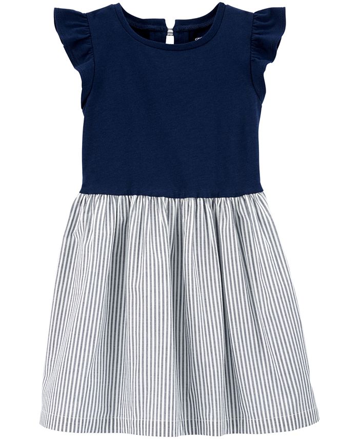 Carter's Toddler Girls Stripe-Skirt Bow-Back Dress - Macy's