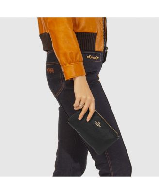 COACH Small Wristlet in Polished Pebble Leather