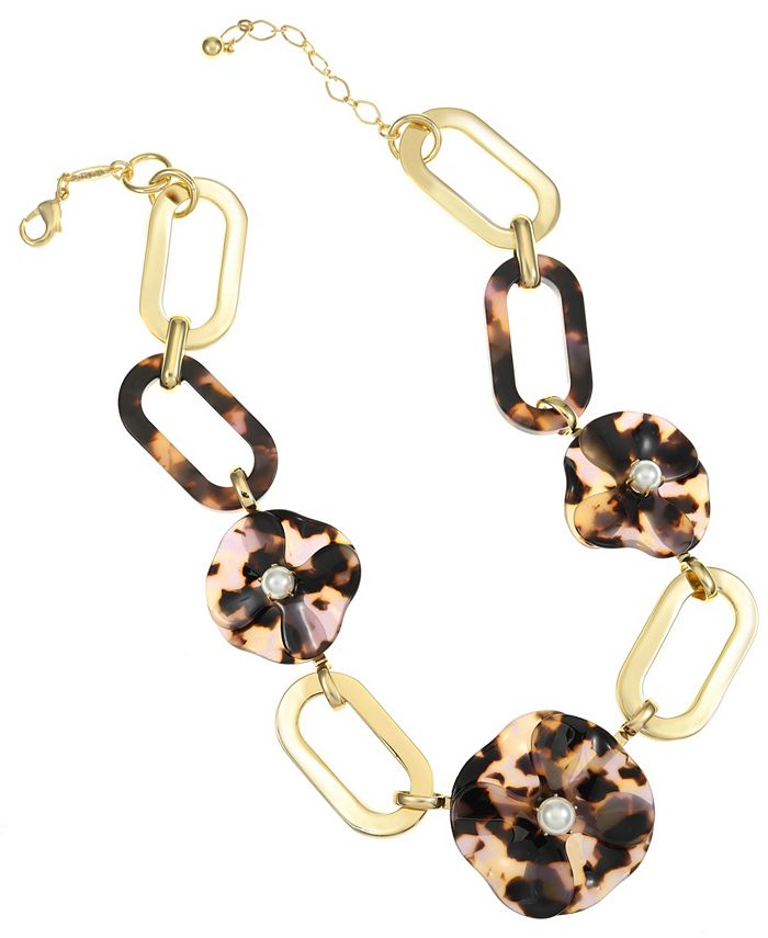 Trifari 14K GoldPlated Flower Collar Necklace Macy's