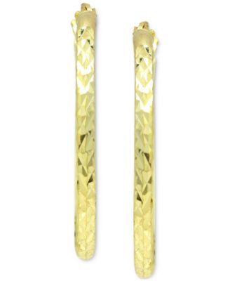 Small Textured Hoop Earrings in 18k Gold-Plated Sterling Silver, 3/4", Created for Macy's
