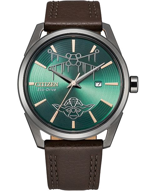 Citizen Eco-Drive Men's Star Wars Dagobah Black Leather ...