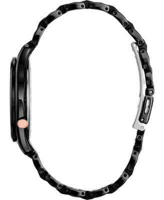 Maleficent Diamond-Accent Black Stainless Steel Bracelet Watch 34mm