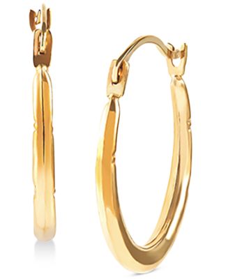 Macy's Small Patterned Hoop Earrings in 14k Gold - Macy's