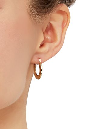 Macy's - Greek Key Pattern Hoop Earrings in 14k Gold, 0.77"