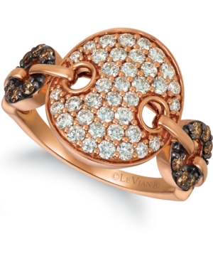 image of Le Vian Nude Diamond (3/4 ct. t.w.) & Chocolate Diamond (1/5 ct. t.w.) Statement Ring in 14k Rose Gold