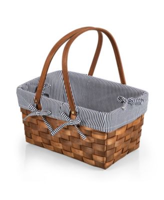 Kansas Handwoven Wood Picnic Basket