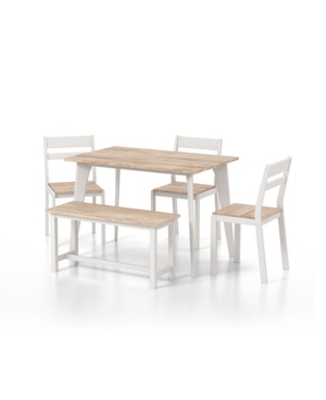 Furniture of America Miley 5 Piece Rectangular Dining Table Set