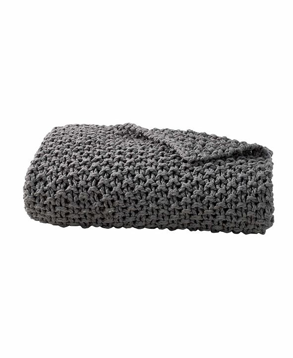 DKNY Pure Chunky Knit Throw & Reviews Blankets & Throws Bed & Bath