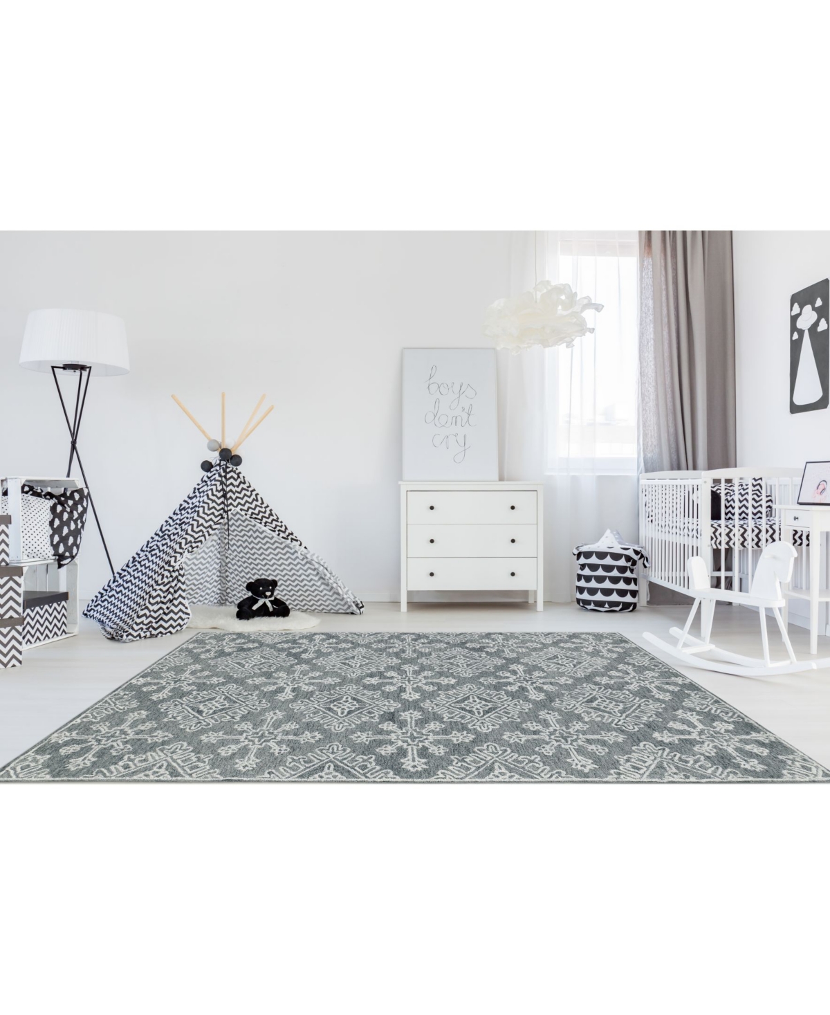 Amer Rugs Boston Bos-36Area Rug - Charcoal