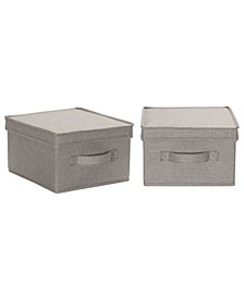 Household Essential Canvas Medium Fabric Storage Bins, Set of 2