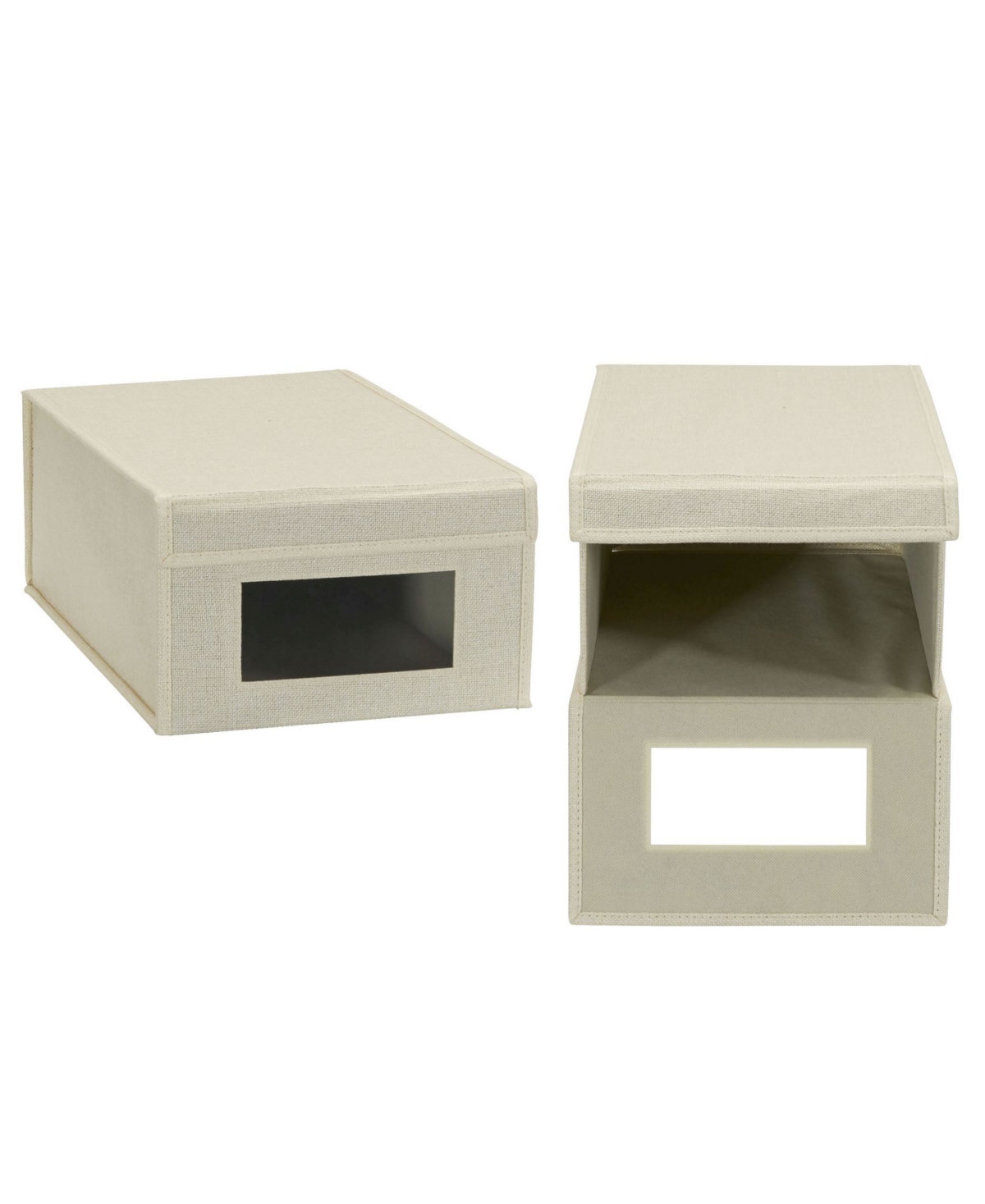 Household Essential Large Drop Front Shoe Box 2 Pack - Cream