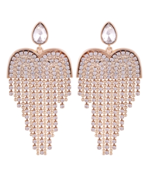 image of Guess Gold-Tone Crystal Chandelier Earrings