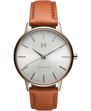 image of Mvmt Women-s Nomad Land Brown Leather Strap Watch 38mm