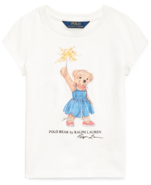 Polo Ralph Lauren Little Girls Sparkler Bear Cotton T-Shirt