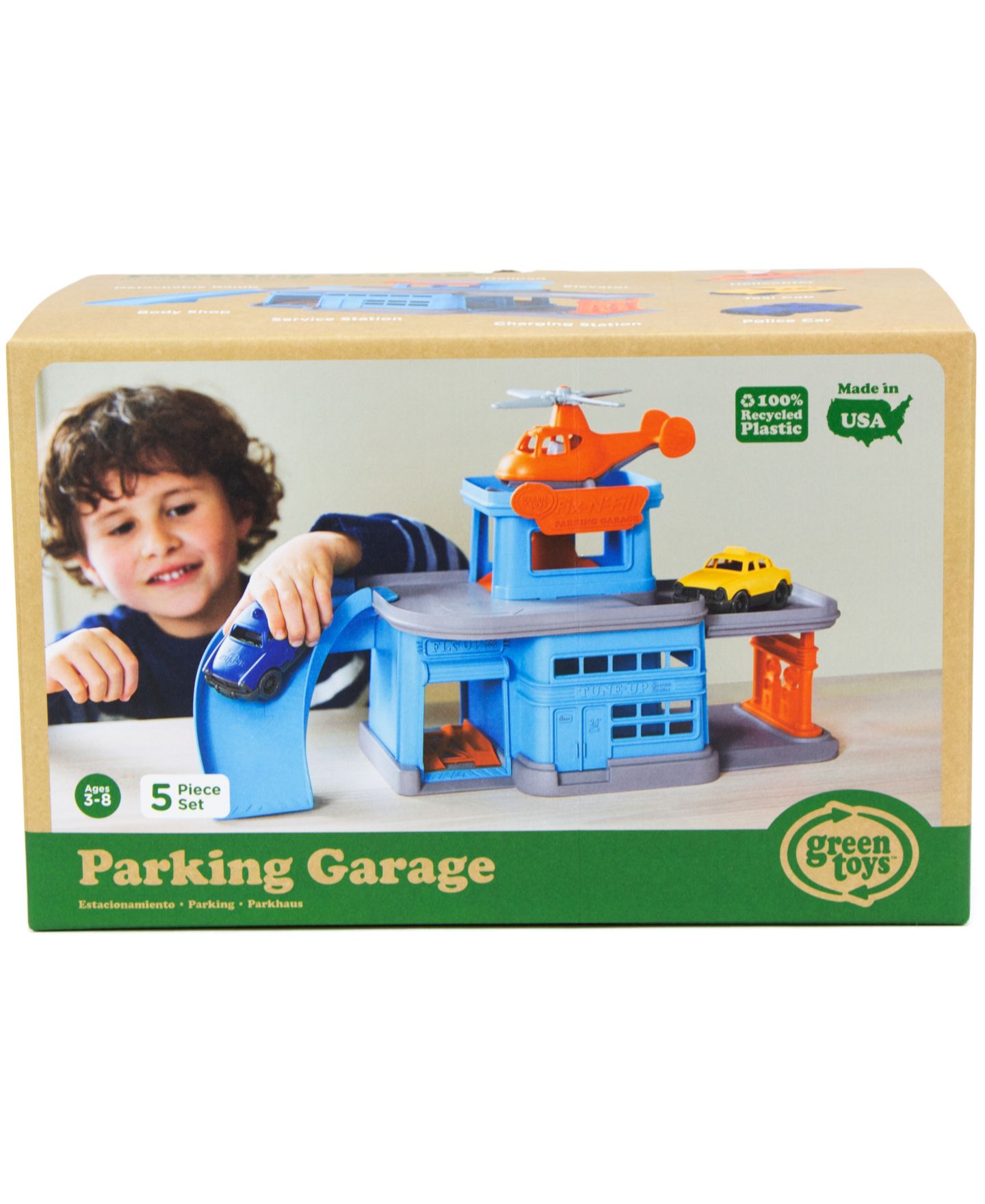 Детские куклы Green Toys Parking Garage With 3 Vehicles — фото 3