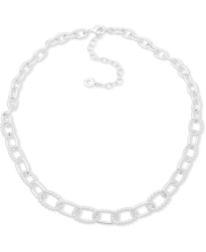 image of Anne Klein Silver-Tone Large Link Statement Necklace, 16