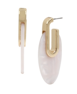 image of Kenneth Cole New York Gold-Tone Marble Sculptural Hoop Earrings