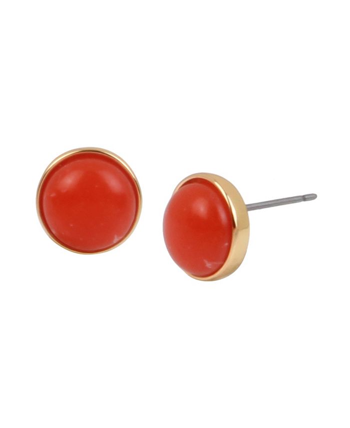 Kenneth Cole New York Gold Tone Cabochon Stud Earrings Macy s