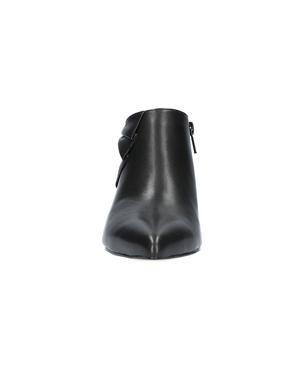 Bella Vita Women's Frances Fashion Bootie - Pointed Toe Kitten Heel With Oversized Bow