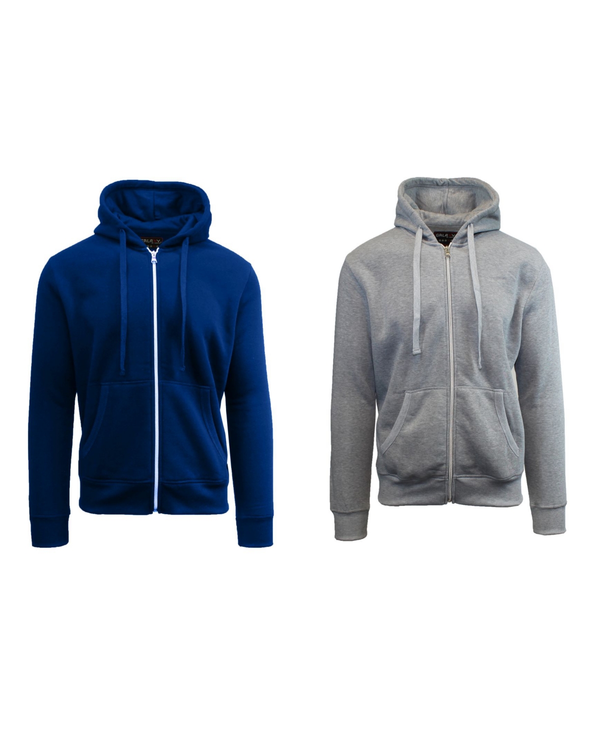 Galaxy By Harvic Men's 2-Packs Zip-Up Fleece Hoodies -Navy