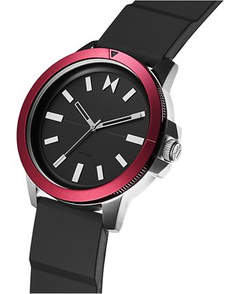 MVMT - Men's Minimal Sport Black Silicone Strap Watch 45mm