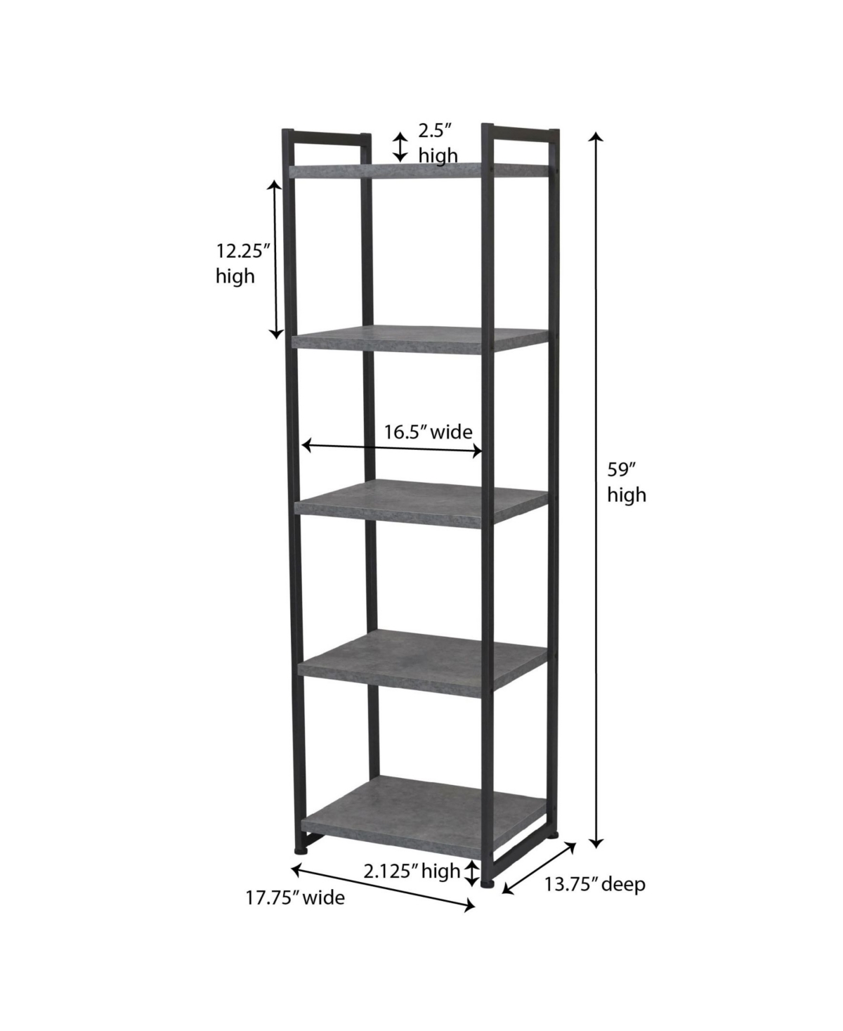 Shop Household Essentials Bookshelf Tower In Gray