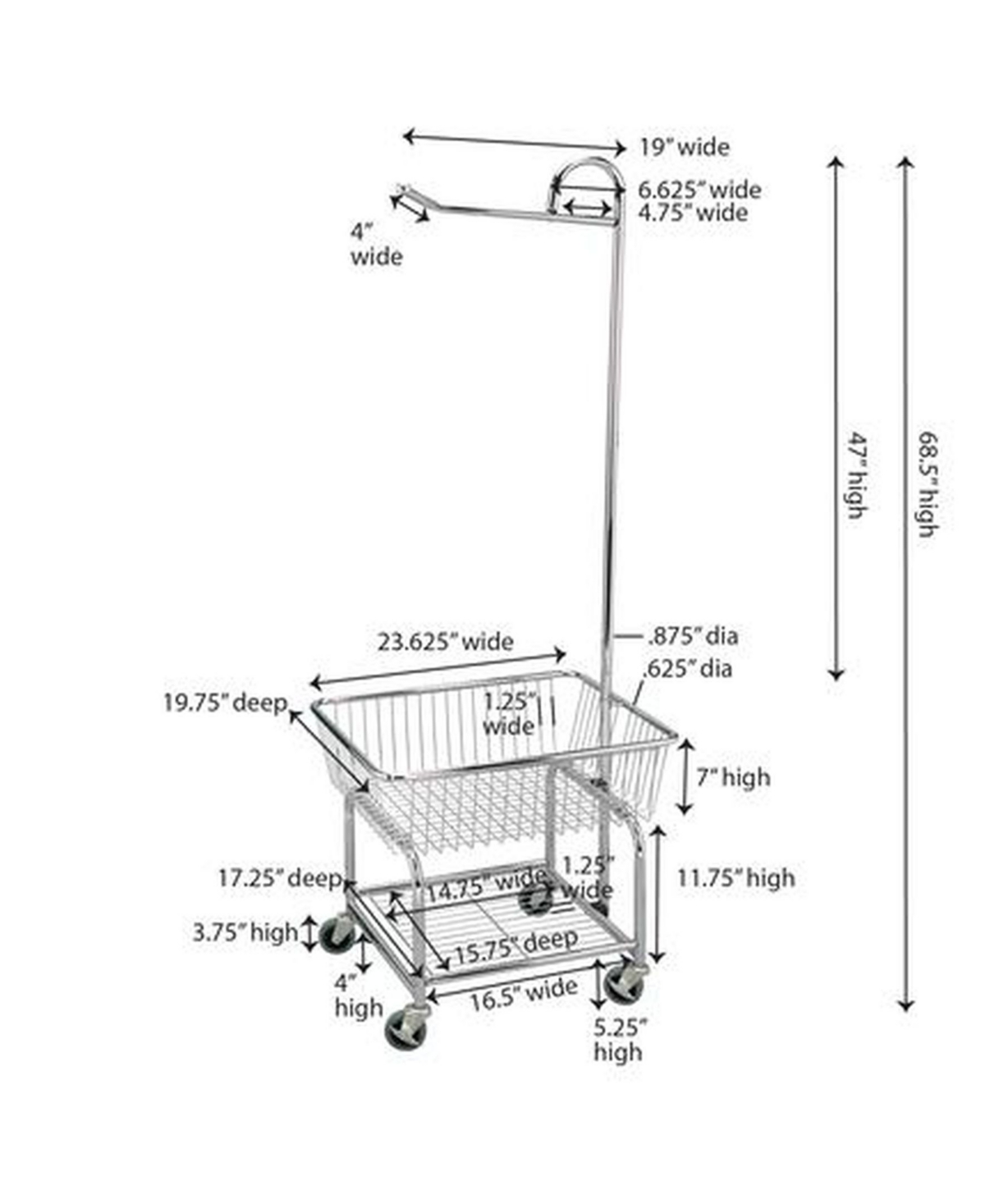 Shop Household Essentials Laundry Butler Basket In Chrome