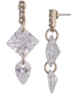 image of Givenchy Pave & Cubic Zirconia Drop Earrings