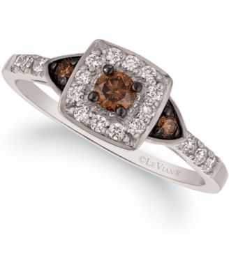 Chocolate by Petite Chocolate and White Diamond Ring (3/8 ct. t.w.) in 14k Rose, Yellow or White Gold