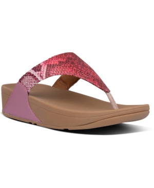 image of FitFlop Women-s Lulu Snake-Print Thong Sandals Women-s Shoes