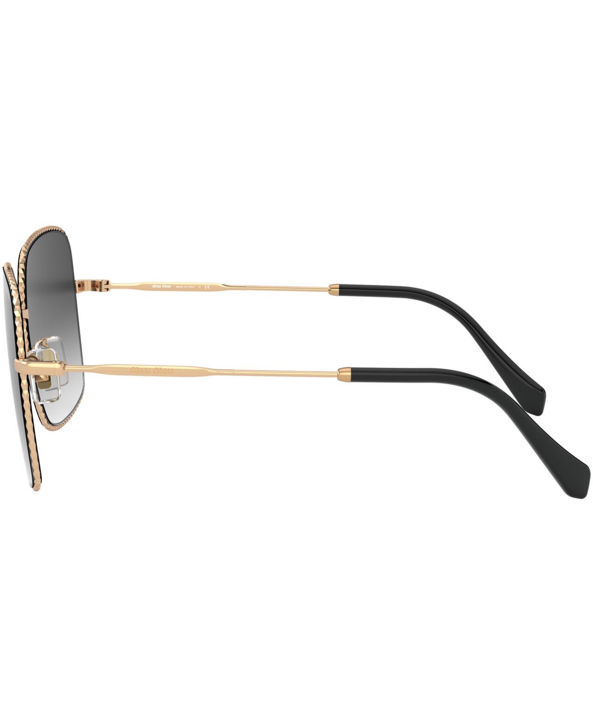 Shop Miu Miu Sunglasses, 0mu 61vs In Antique Gold,grey Gradient