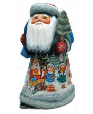 G.debrekht Woodcarved Hand Painted Christmas Story Santa Wood Carved Figurine In Multi