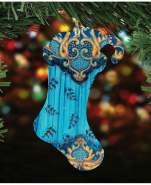 Designocracy Blue Stacking Wooden Ornaments Set of 2