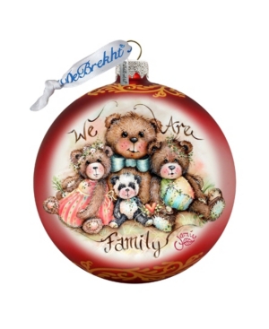 G.debrekht We Are The Family Bears Glass Ornament By Dona Gelsinger In Multi