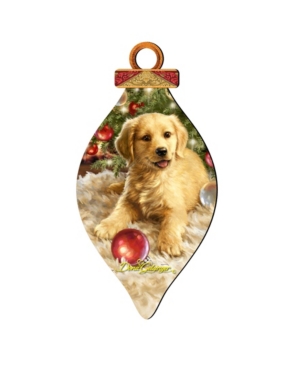 Designocracy By Dona Gelsinger Christmas Puppy Ornament And Cone Ornament, Set Of 2 Each In Multi