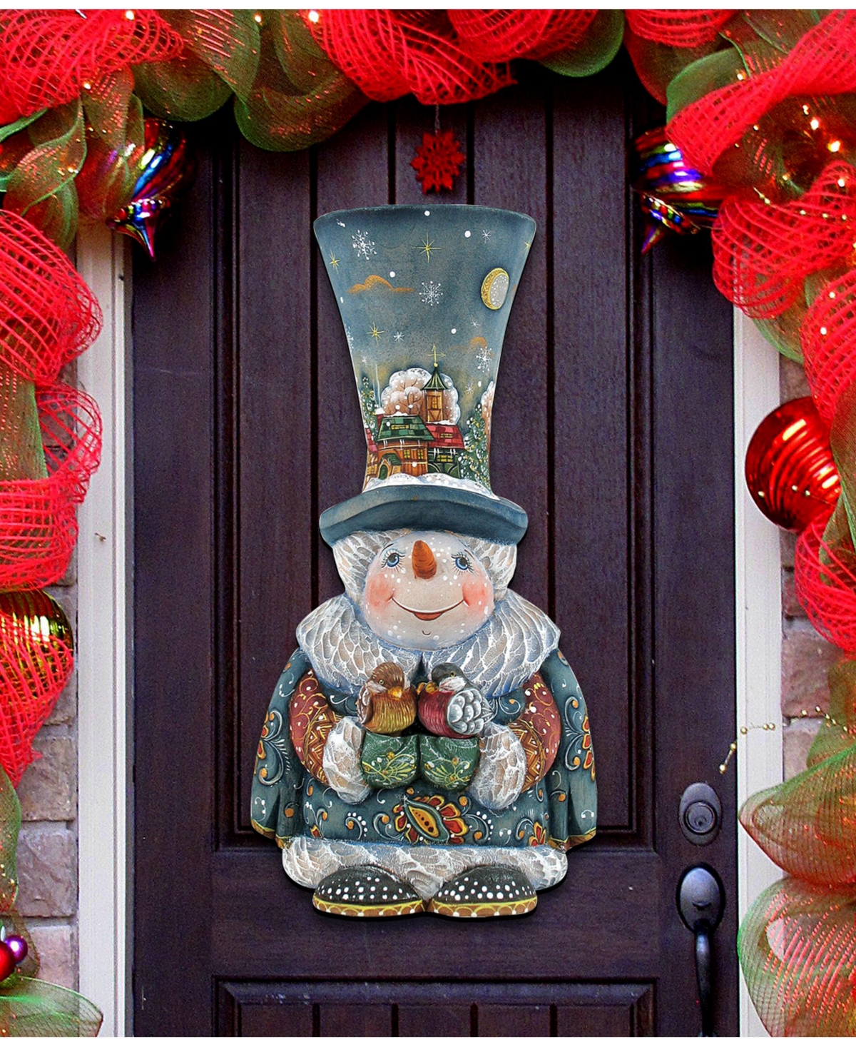 Old World Christmas Snowman Door Hanger - Multi