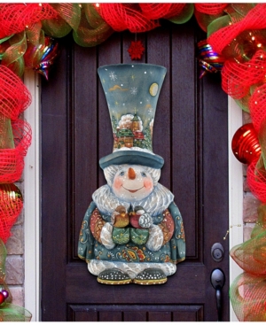 Designocracy Old World Christmas Snowman Door Hanger In Multi